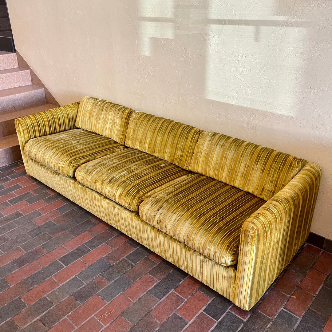 Vintage Golden Velvet Sofa | Mr. Mansfield Vintage