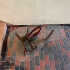 Vintage Kidney Shaped Glass Top & Walnut Coffee Table | Mr. Mansfield Vintage 