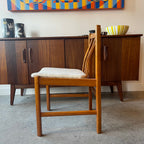 Solid teak frame detail on RS Associates mid-century dining chair