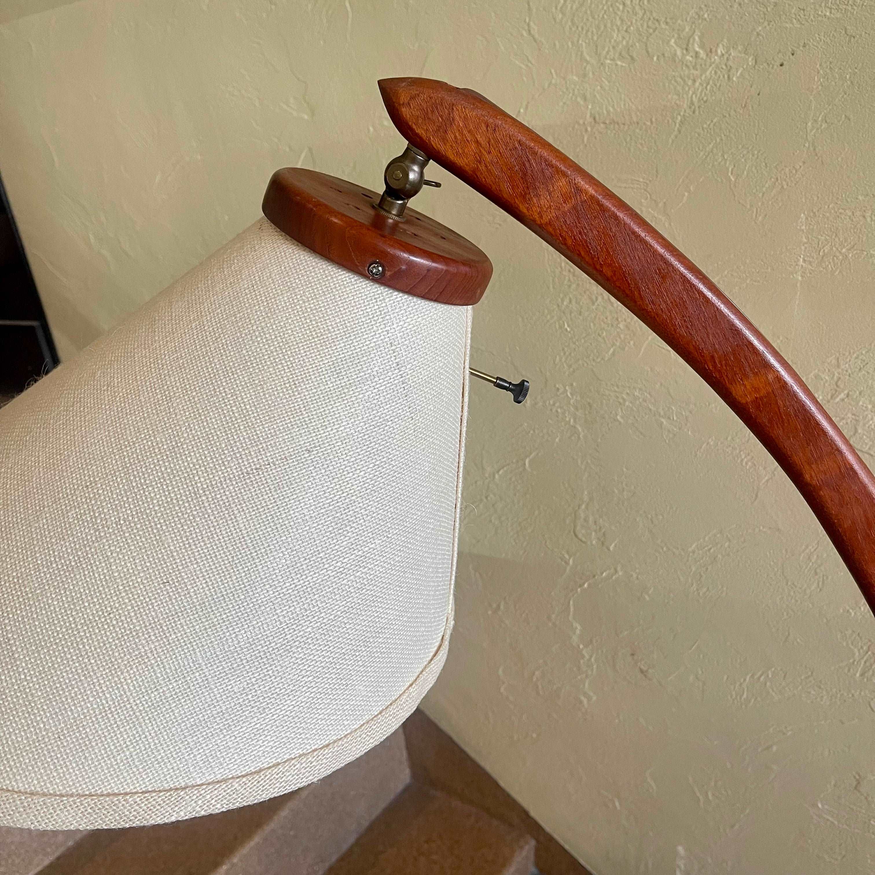 Mid Century Modern  Solid Danish Teak Arc Floor Lamp | Mr. Mansfield Vintage 
