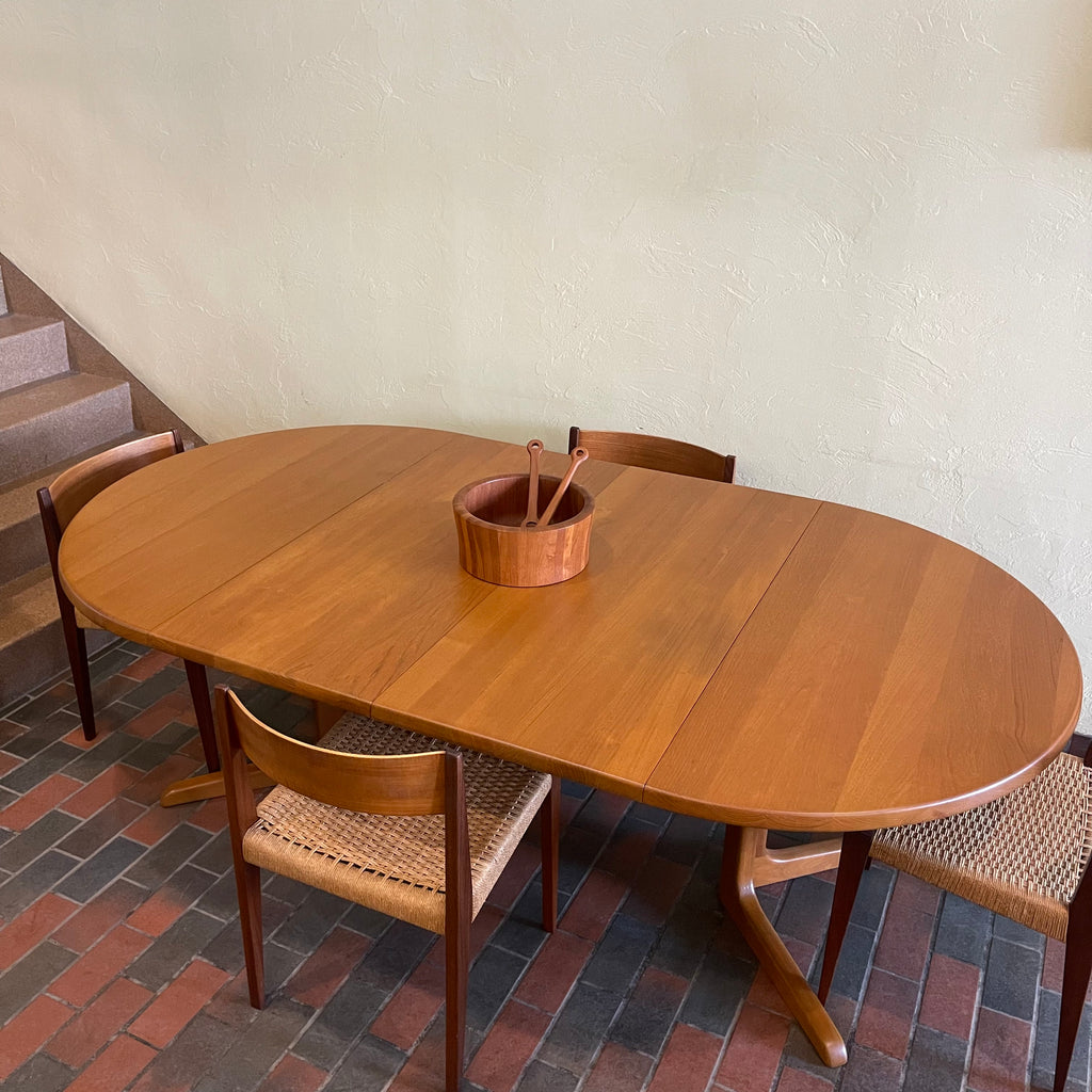 Solid Danish Teak Dining Table by Niels Bach