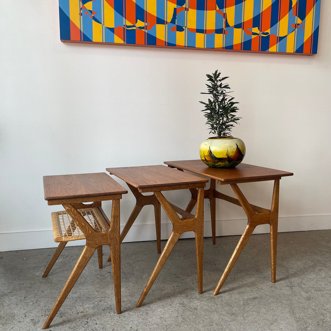 Mid-Century Teak Nesting Tables by Johannes Andersen, Denmark