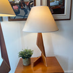 1960s Danish Mid-Century Modern Sculpted Teak ZigZag Table Lamp