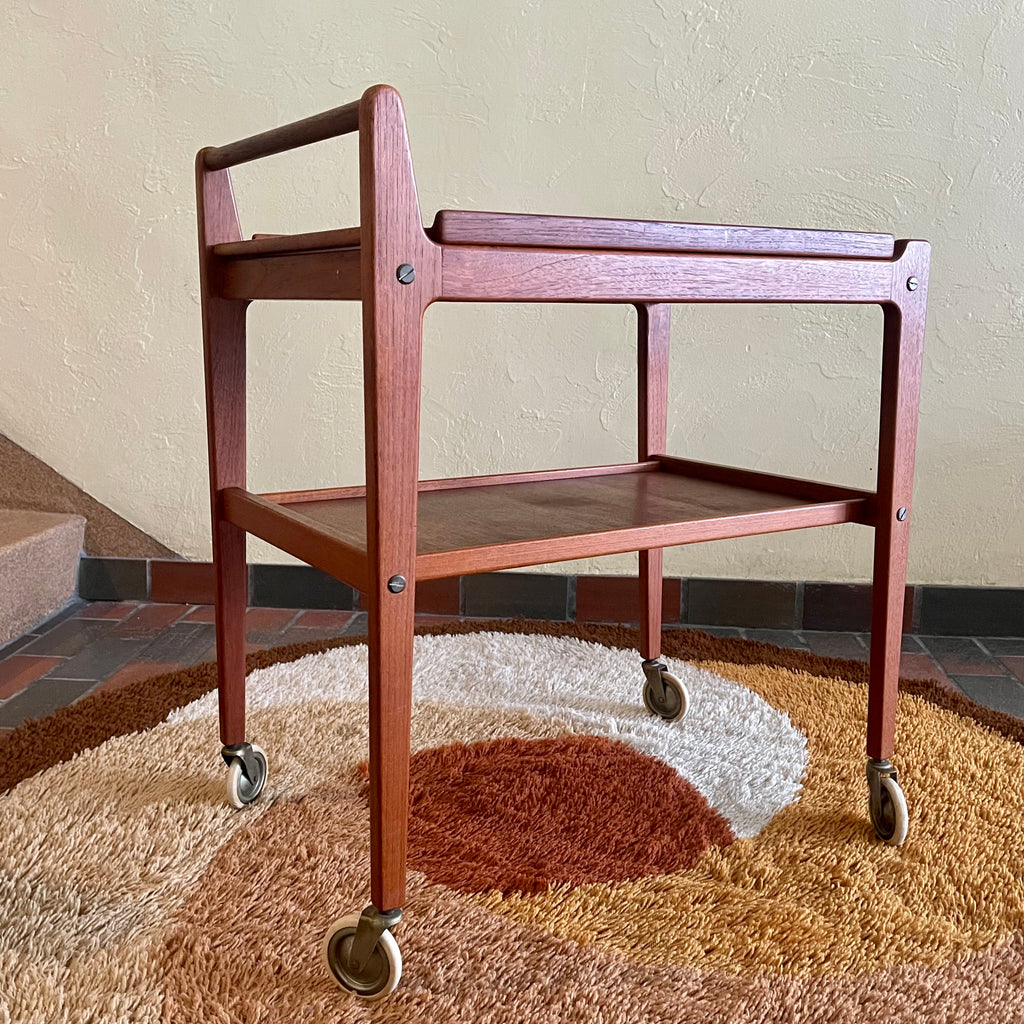 Vintage | Mid Century Teak Scandinavian Bar Cart | Drinks Cart by Erik Gûstavsson Made in Sweden.

