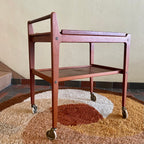 Vintage | Mid Century Teak Scandinavian Bar Cart | Drinks Cart by Erik Gûstavsson Made in Sweden.

