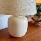 Close-up of white ceramic base on vintage LOTTE lamp by Gunnar and Lotte Bostlund