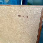 Arne Vodder maker mark on Danish teak dressing mirror