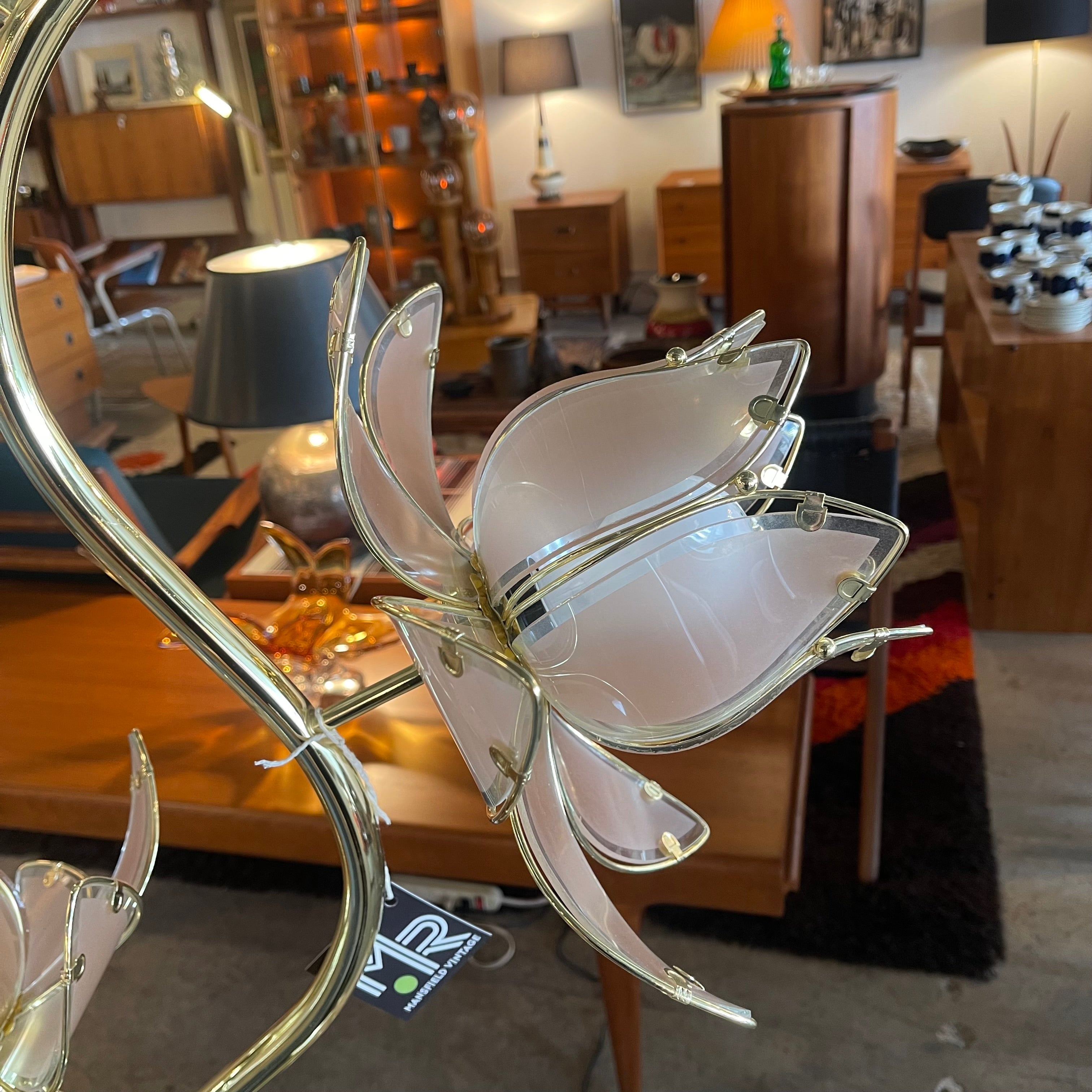 1980s Blush Pink Lotus Floor Lamp