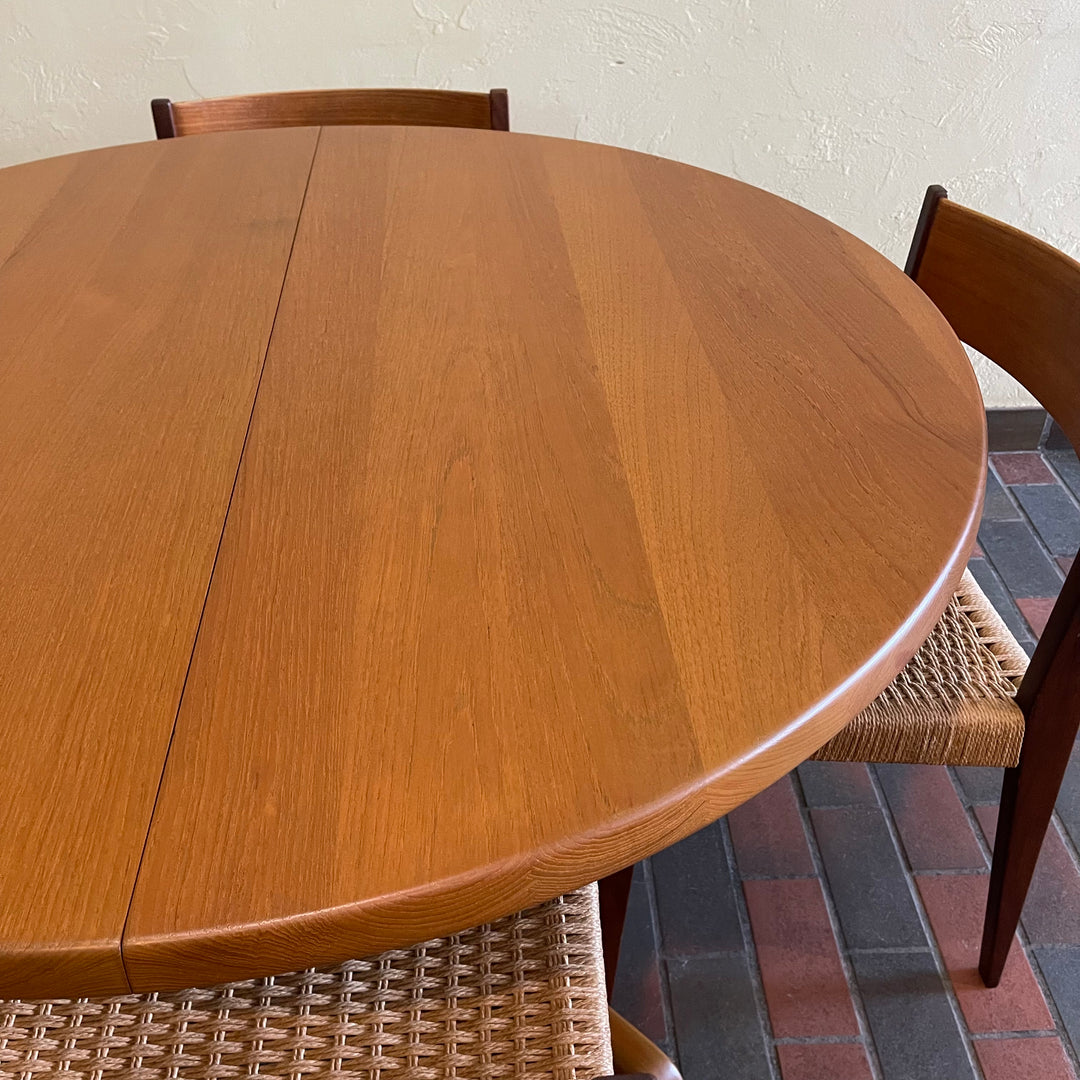 Solid Danish Teak Dining Table by Niels Bach