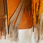 1970s Derek Graham Whyte tapestry with layered woven panels and fringe