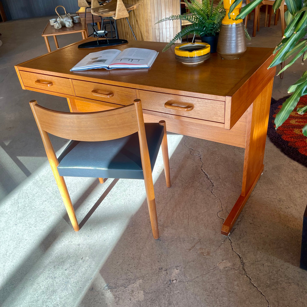 Vintage Slide-Top Teak Desk