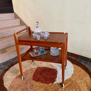 Vintage | Mid Century Teak Scandinavian Bar Cart | Drinks Cart by Erik Gûstavsson Made in Sweden.

