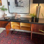 Mid Century Rosewood and Chrome Credenza by Ste Marie + Laurent