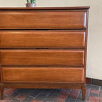 Vintage Four Drawer Walnut Dresser by HPL Furniture