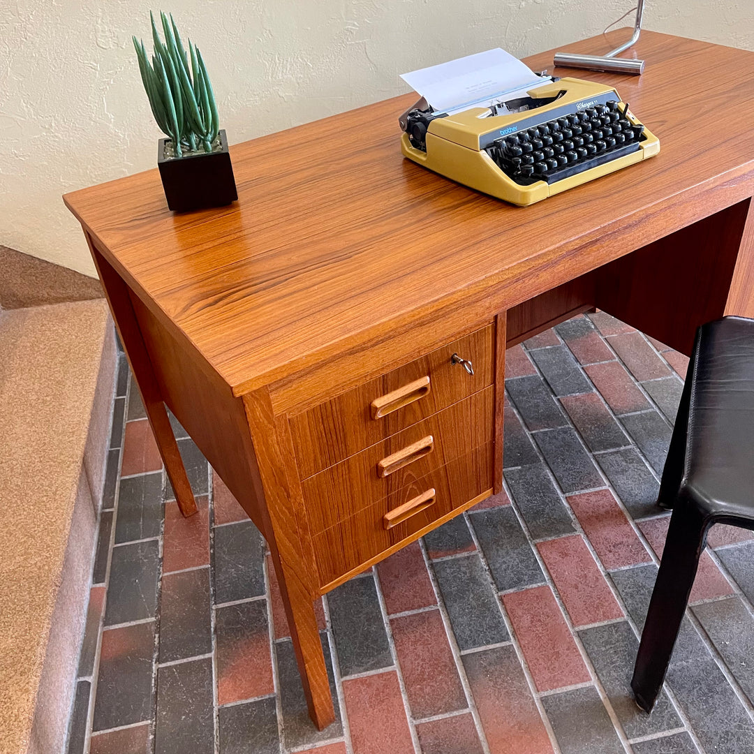 Vintage Teak Open Back Desk | Mr. Mansfield Vintage