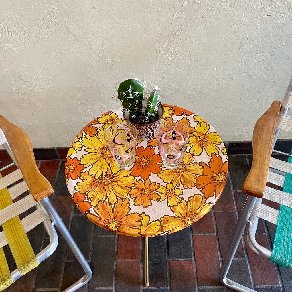 Two Vintage Folding Aluminum Patio Chairs and Table Set | Mr.Mansfield Vintage 
