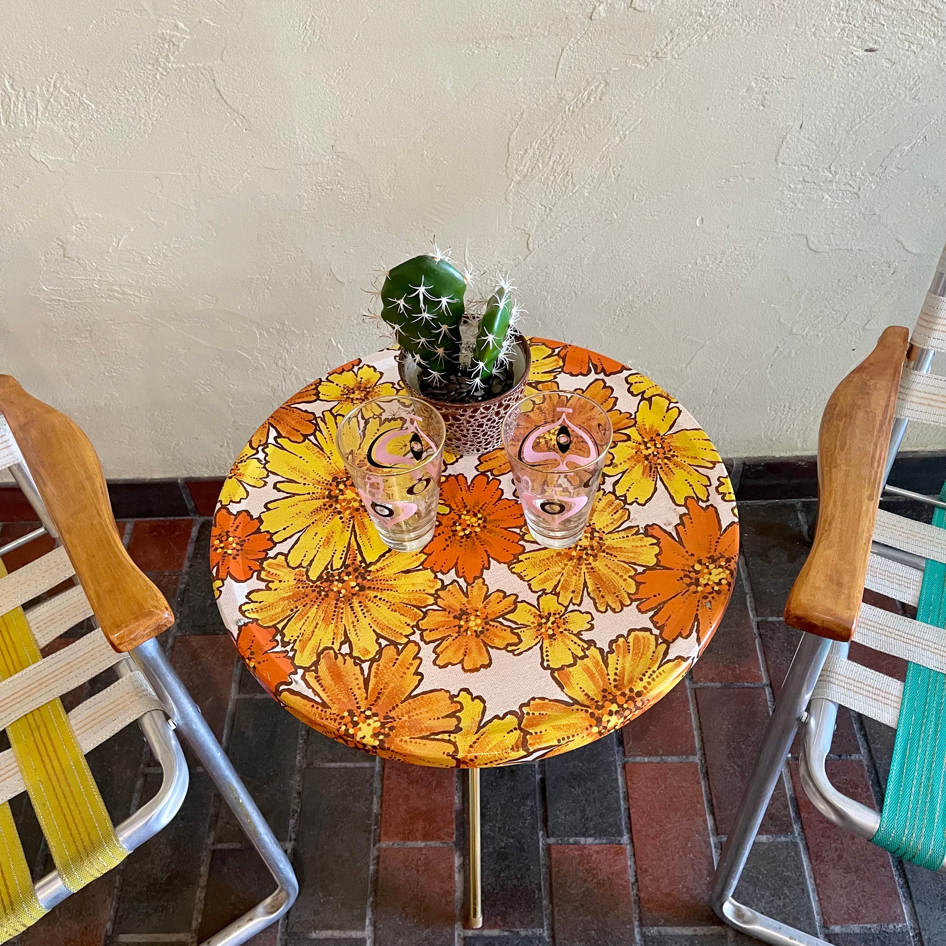 Two Vintage Folding Aluminum Patio Chairs and Table Set | Mr.Mansfield Vintage 