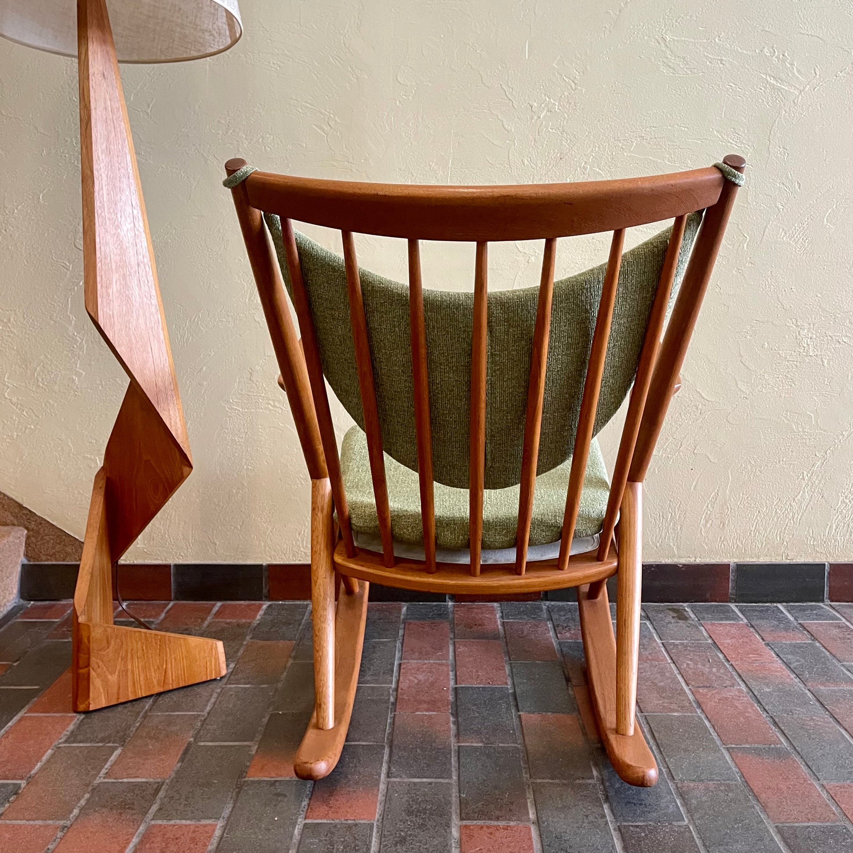 Solid Teak Rocking Chair by Frank Reenskaug for Bramin, Denmark. 