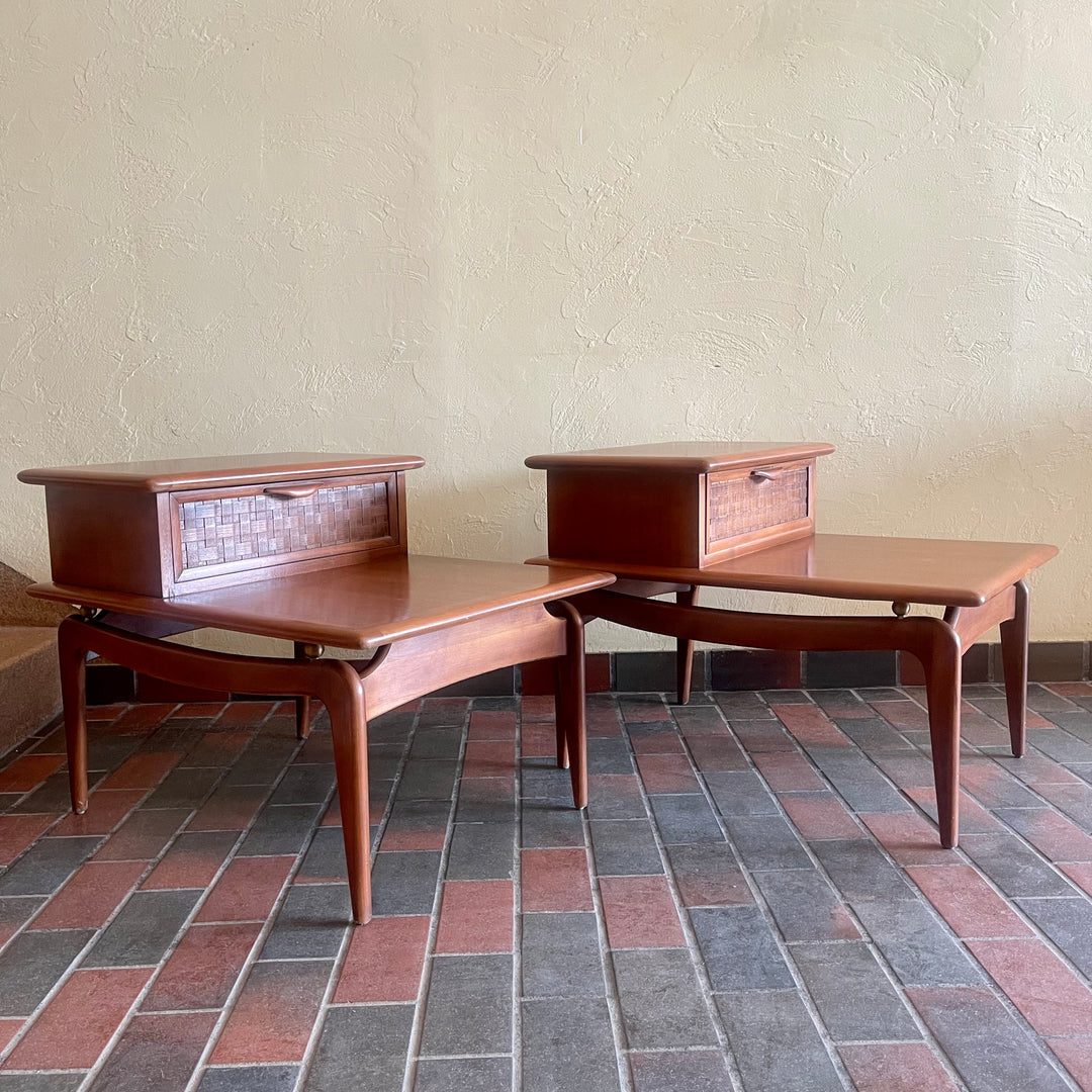 Mid Century Modern Walnut Side Tables by LANE | Mr. Mansfield Vintage 