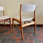 Four Vintage Solid Teak Dining Chairs
