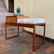Mid Century Modern RS Associates Teak Telephone Gossip Entranceway Bench | Mr. Mansfield Vintage 