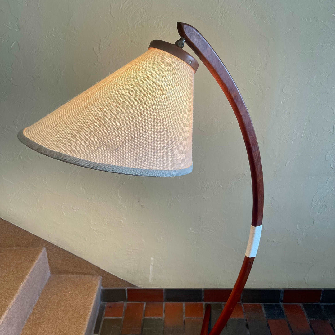 Mid Century Modern  Solid Danish Teak Arc Floor Lamp | Mr. Mansfield Vintage 