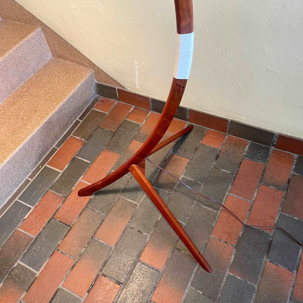 Mid Century Modern  Solid Danish Teak Arc Floor Lamp | Mr. Mansfield Vintage 