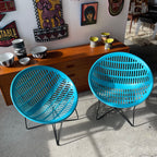 2 Vintage Blue Solair Chairs Made in Canada