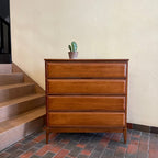 Vintage Four Drawer Walnut Dresser by HPL Furniture