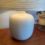 Close-up of ceramic base on vintage LOTTE lamp by Gunnar and Lotte Bostlund