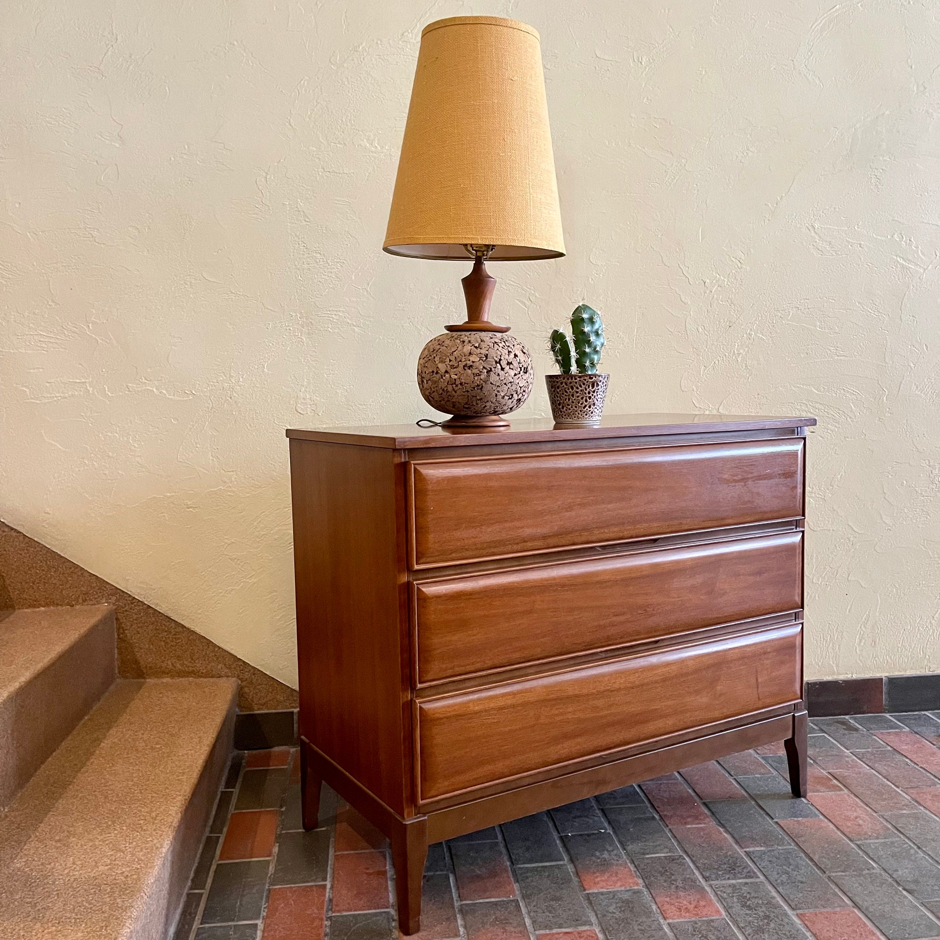 Vintage Three  Drawer Walnut Dresser by HPL Furniture