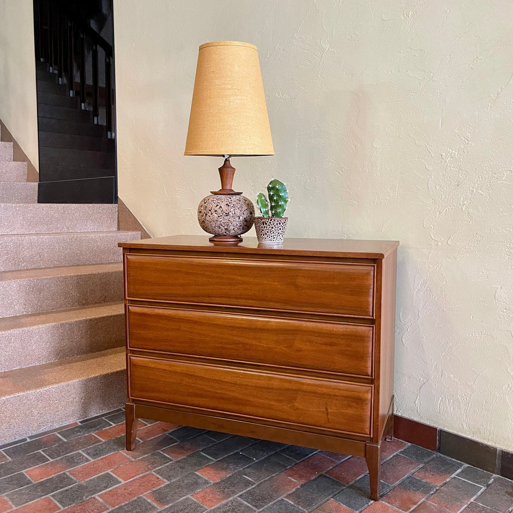 Vintage Three  Drawer Walnut Dresser by HPL Furniture