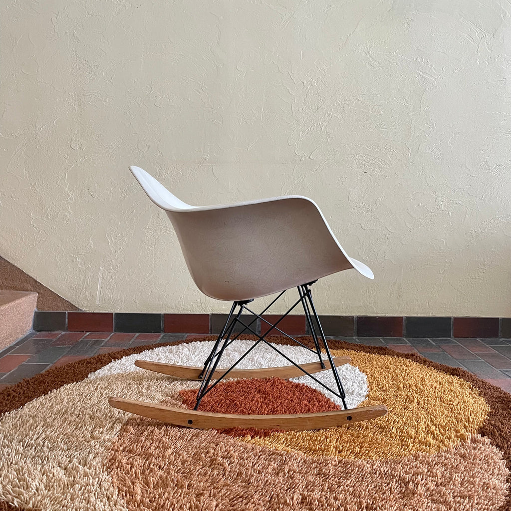 Eames RAR  Molded  Fiberglass Parchment Rocking Chair Herman Miller 
