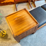 Load image into Gallery viewer, Vintage Walnut Gossip Bench | Drawers
