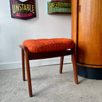 Textured upholstery on vintage R. Huber ottoman