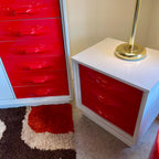 TRECO vintage wardrobe and nightstand with sleek mid-century modern profile