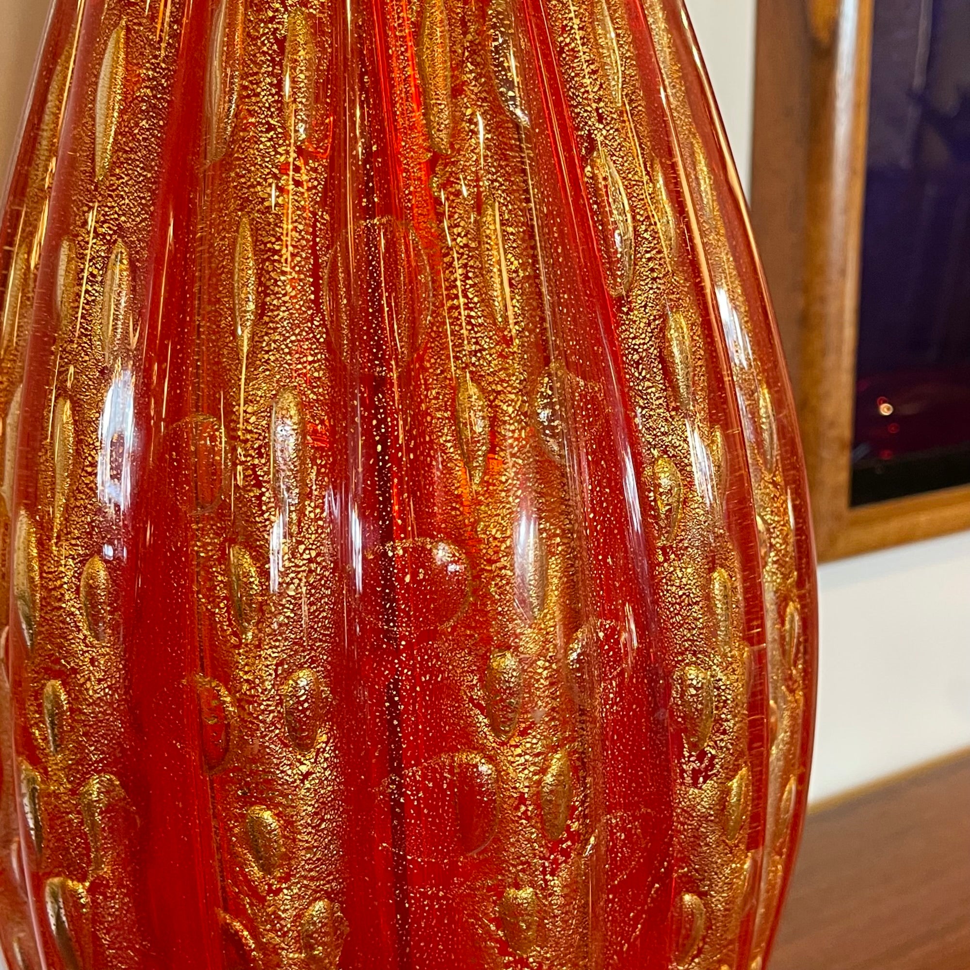 1960s Italian Barovier & Toso Murano Glass Lamp