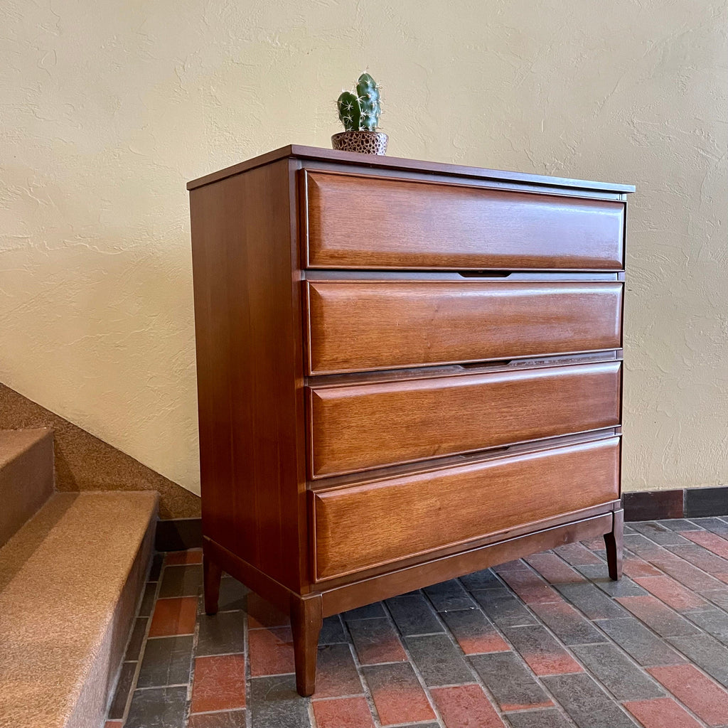 Vintage Four Drawer Walnut Dresser by HPL Furniture