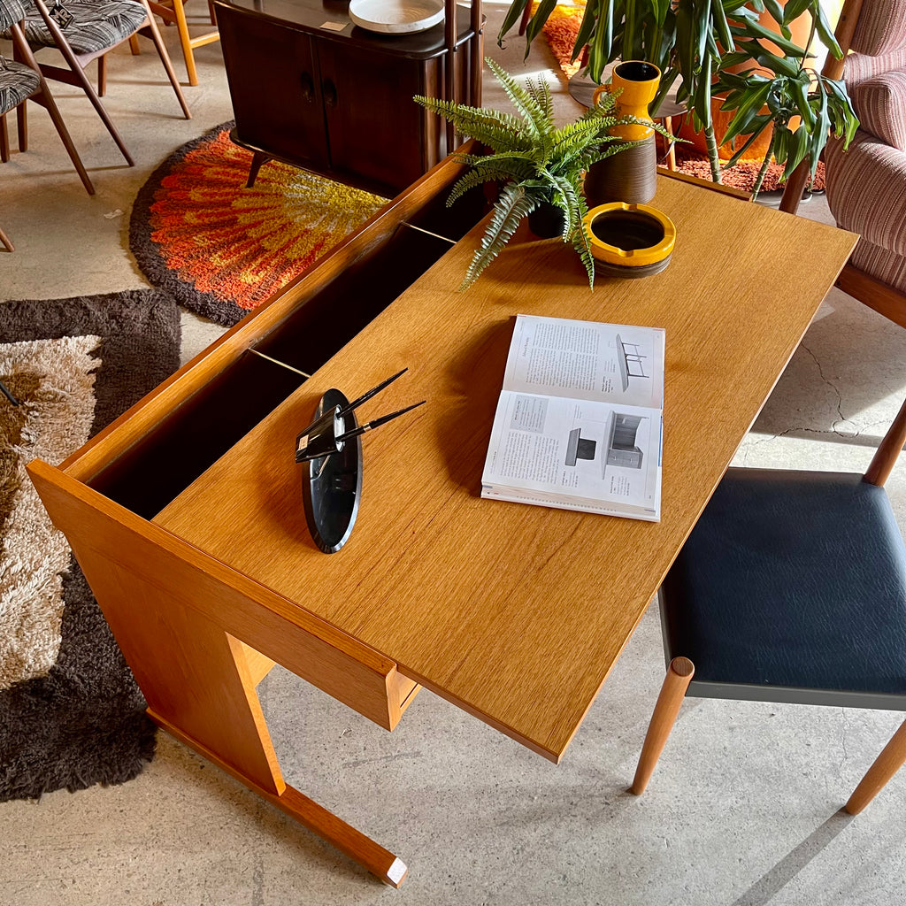 Vintage Slide-Top Teak Desk