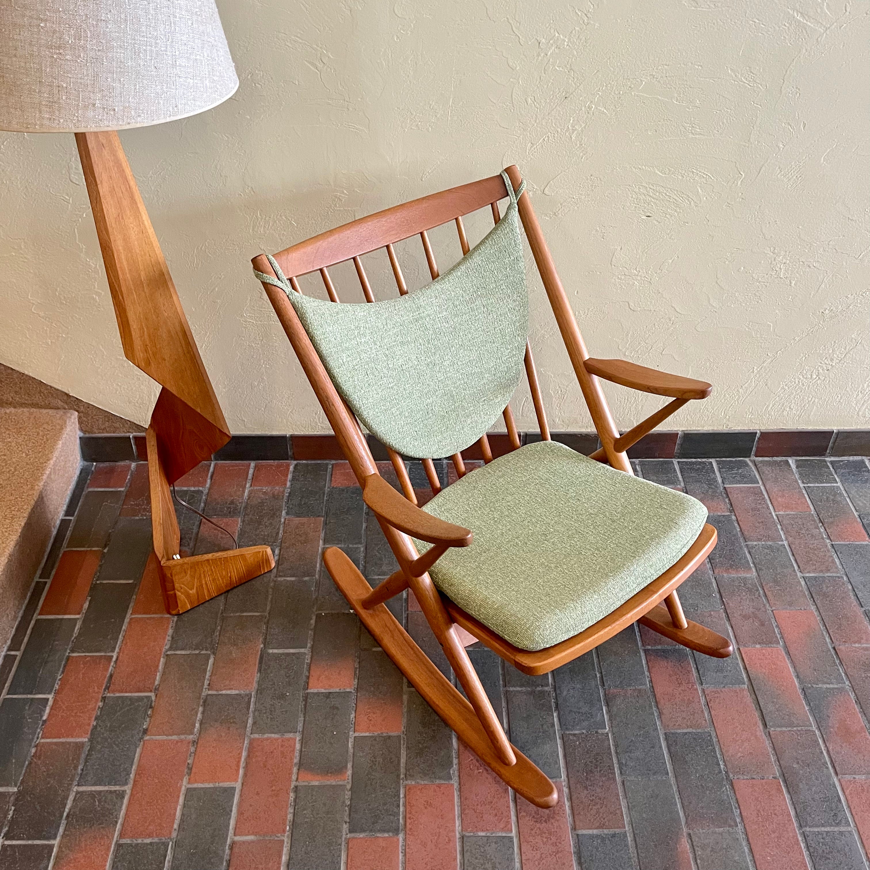 Solid Teak Rocking Chair by Frank Reenskaug for Bramin, Denmark. 