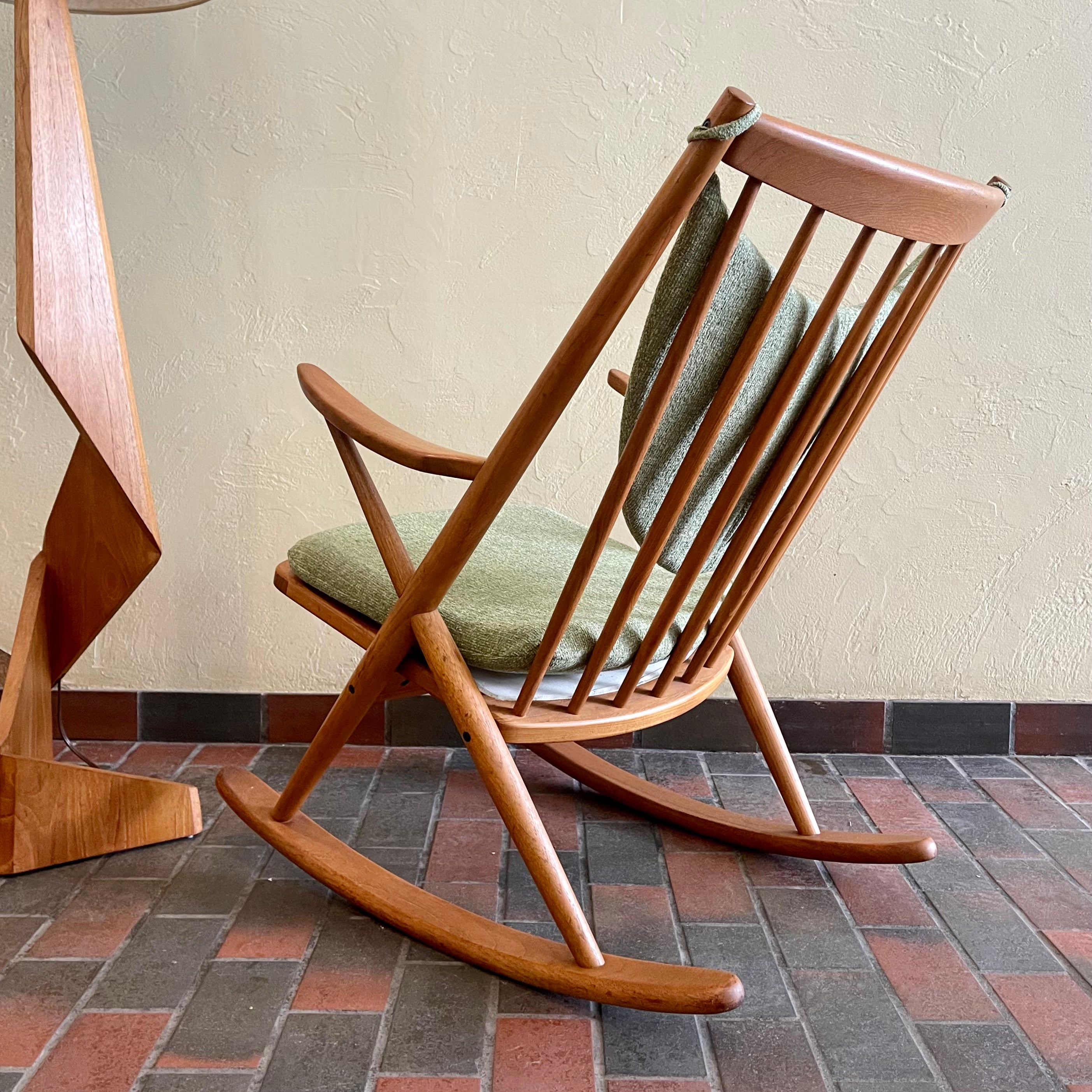 Solid Teak Rocking Chair by Frank Reenskaug for Bramin, Denmark. 