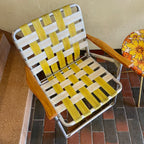 Two Vintage Folding Aluminum Patio Chairs and Table Set | Mr.Mansfield Vintage 