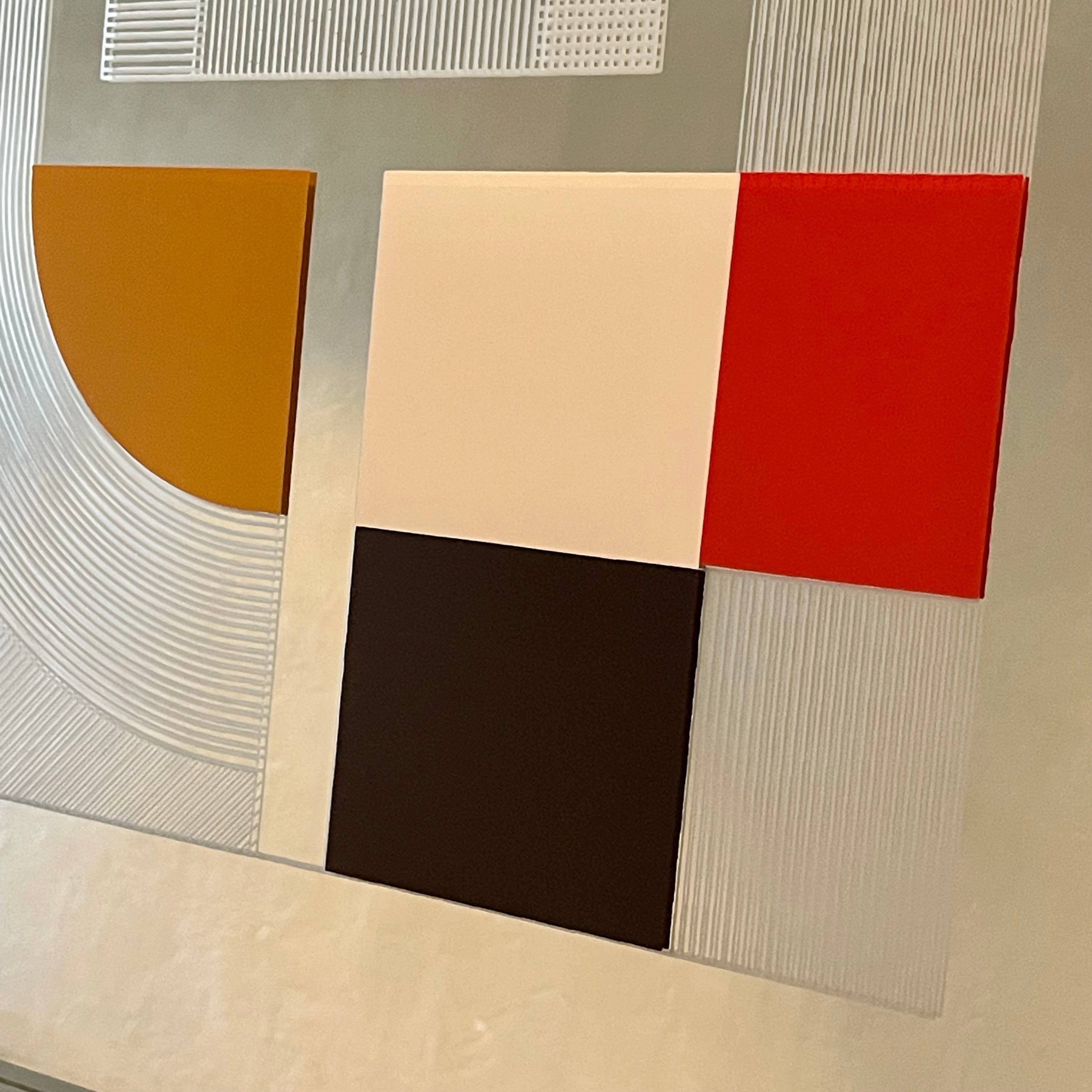  1970s Greg Copeland Geometric OP Art Mirror with Aluminum Frame. It is Signed and is numbered 4/250. 
