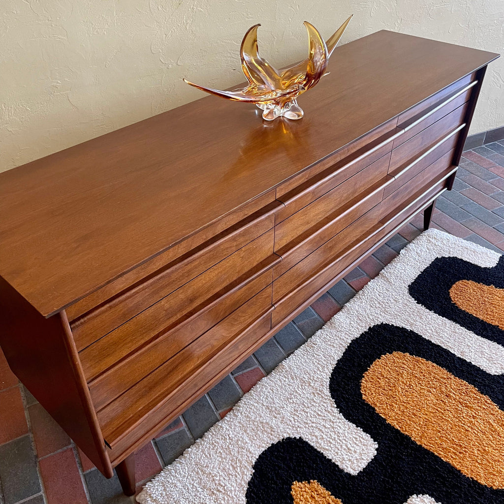 Midcentury GIBBARD Nine Drawer Walnut Dresser