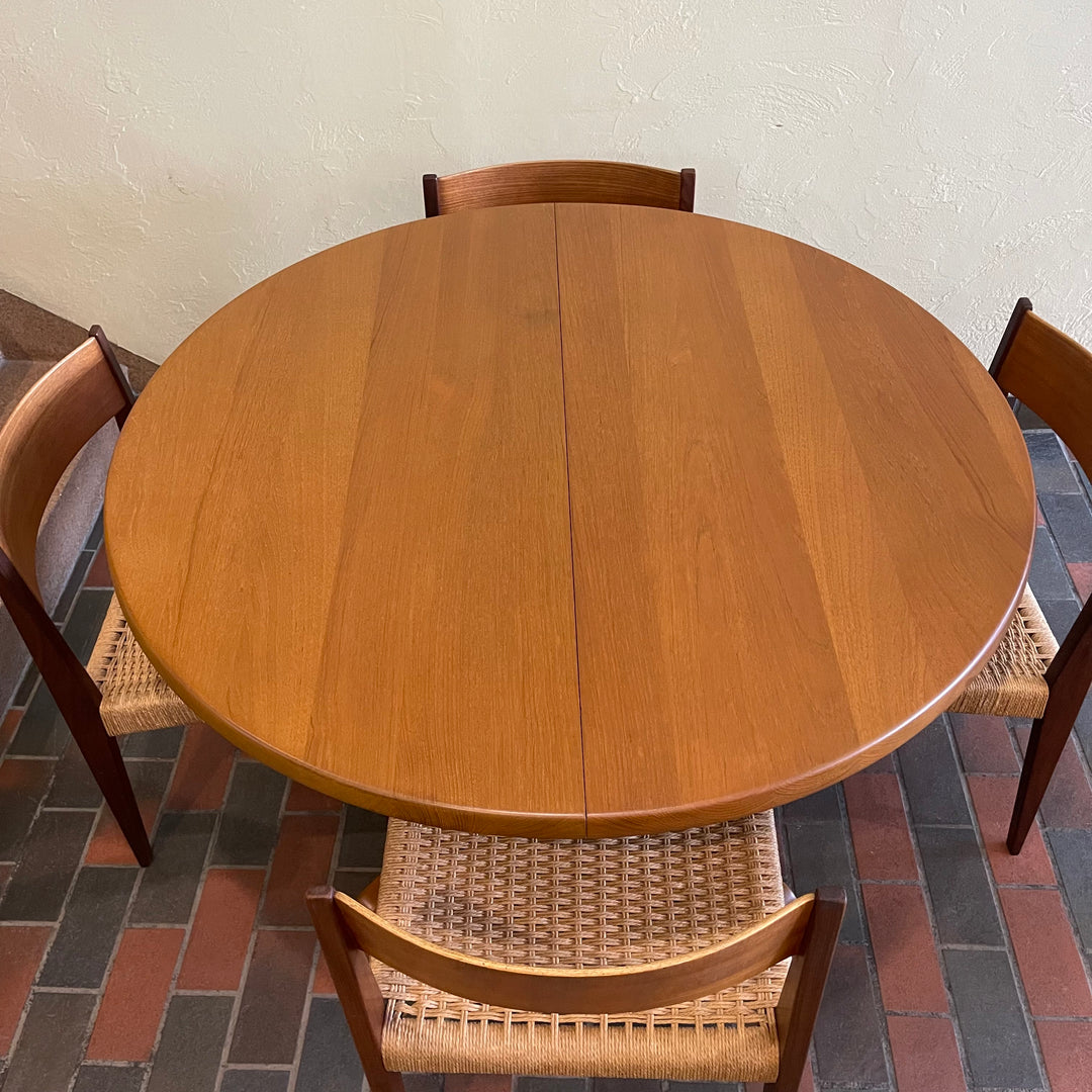 Solid Danish Teak Dining Table by Niels Bach