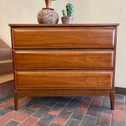 Vintage Three  Drawer Walnut Dresser by HPL Furniture
