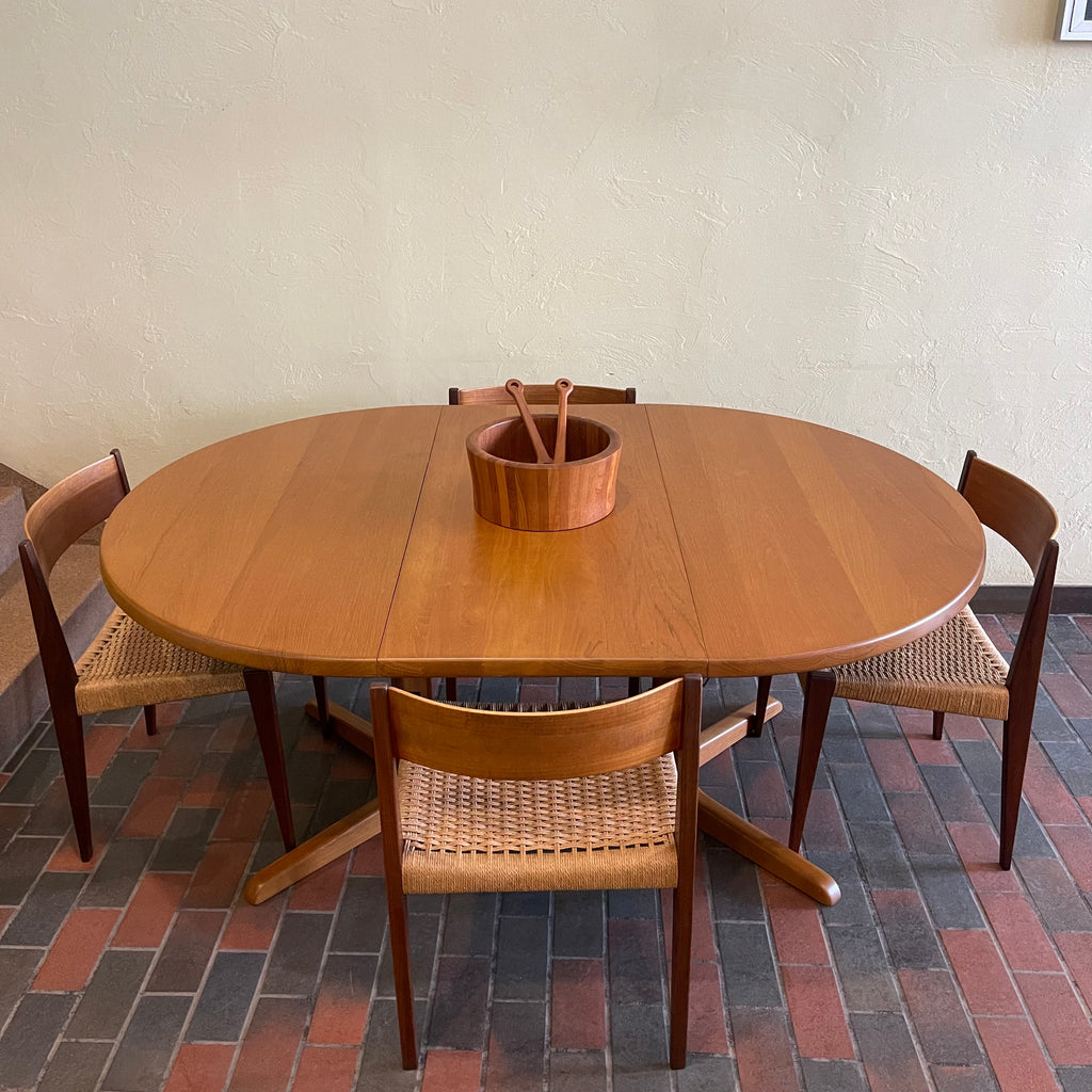 Solid Danish Teak Dining Table by Niels Bach
