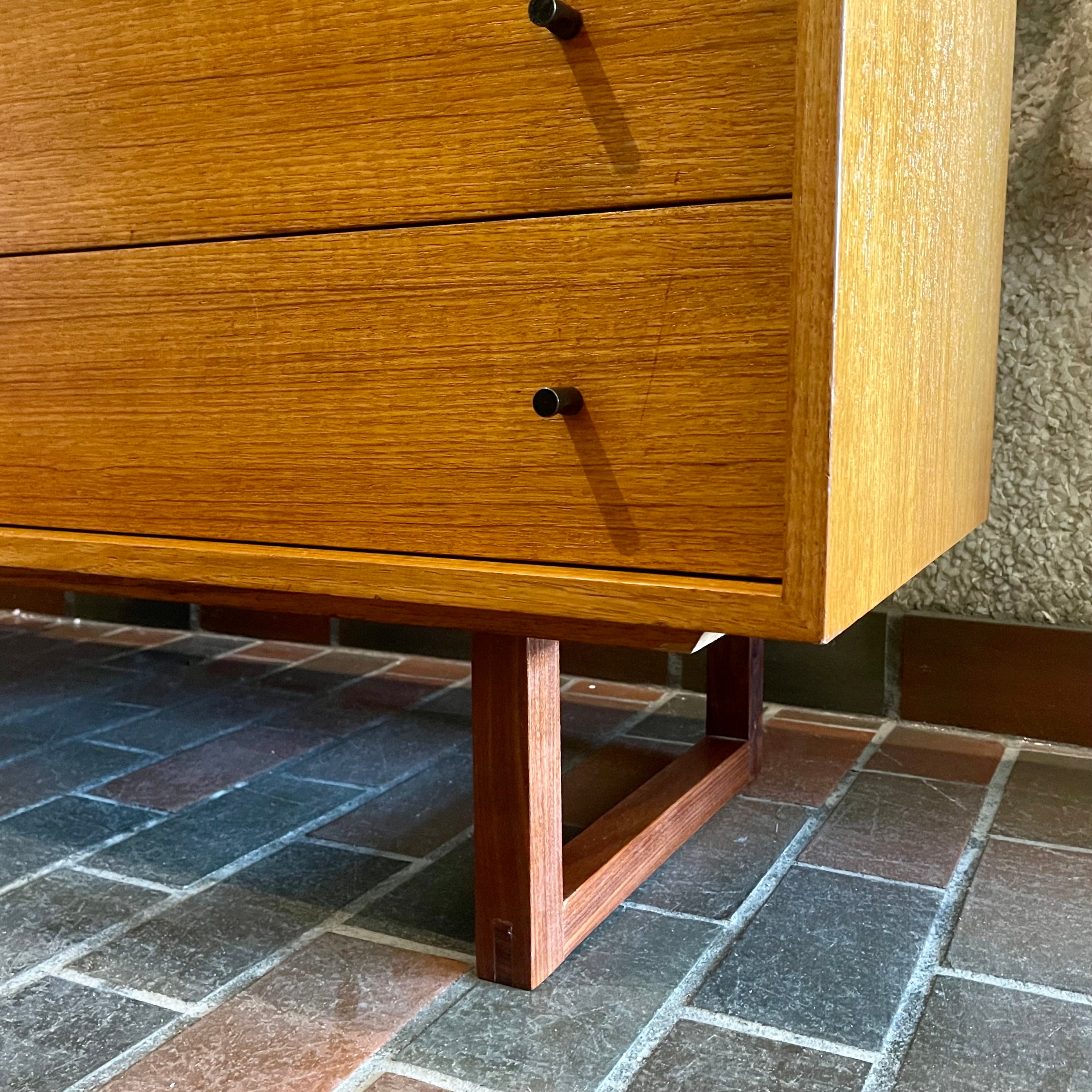 Mid Century RS Associates Teak Six Drawer Dresser with Black Metal Pulls | Mr. Mansfield Vintage 