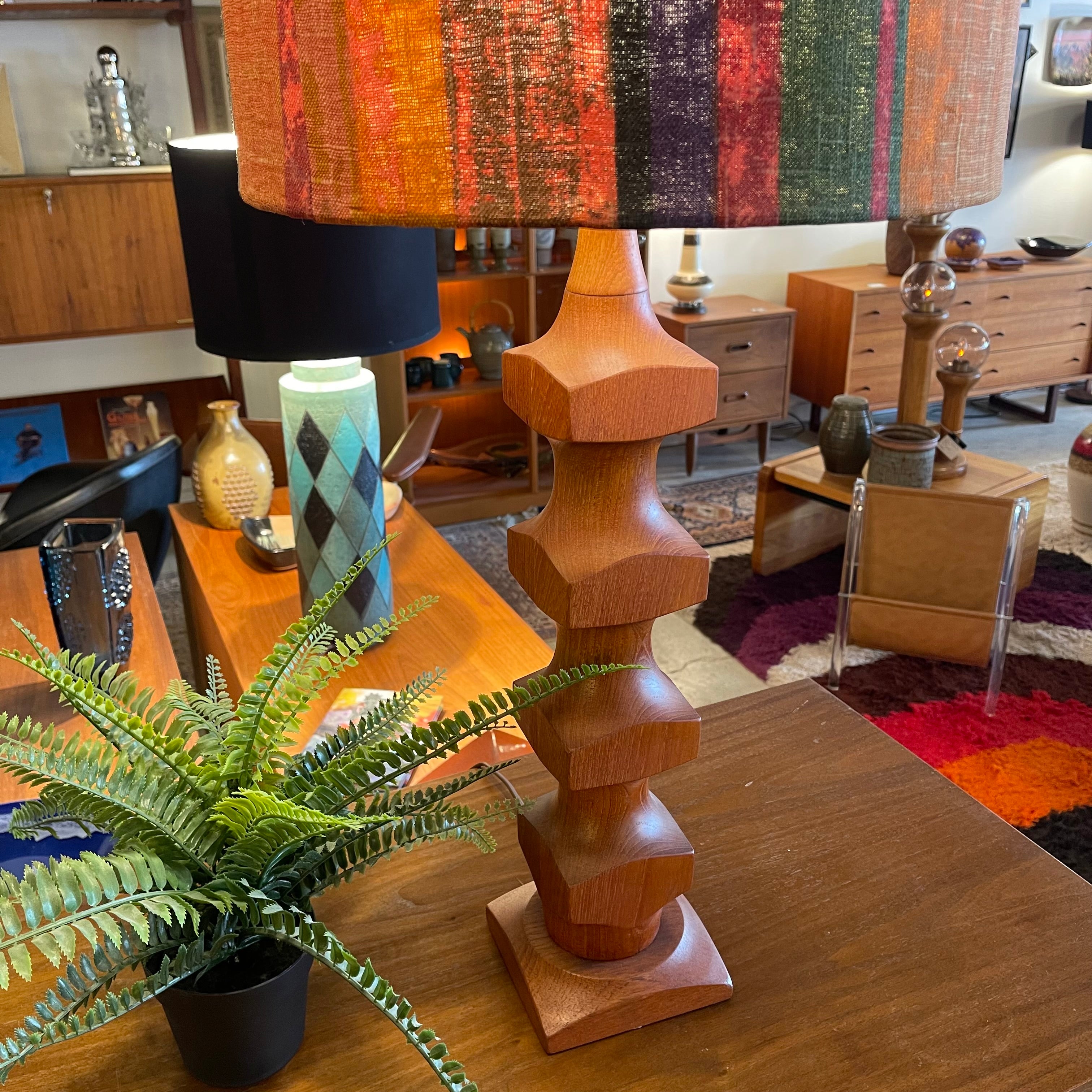 Solid Teak Mid-Century Modern Lamp