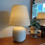Vintage LOTTE lamps by Gunnar and Lotte Bostlund with ceramic base and fiberglass shade